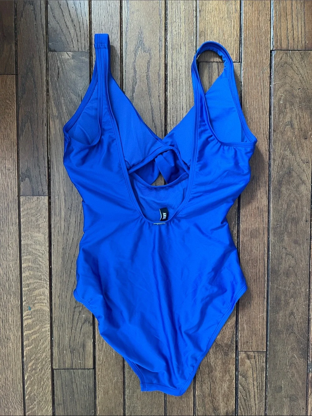 DKNY Royal Blue One-Piece Swimsuit Front Knot Size 8 NWOT - Picture 2 of 6
